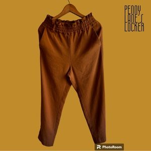 Zara High Waisted Paper Bag Ankle Length Pants